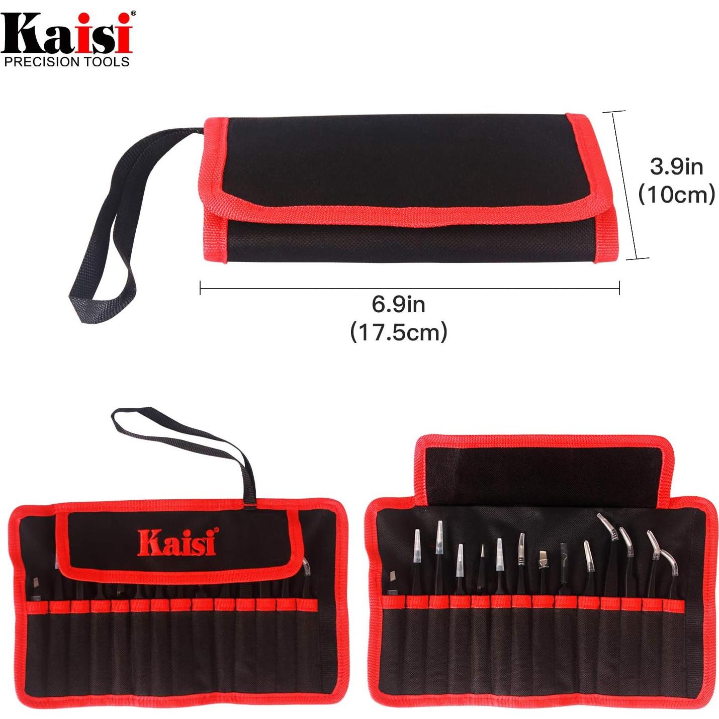 Juego de Pinzas de Precisión Kaisi 14 PCS Antiestáticas