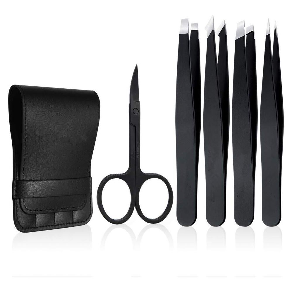 Juego de Pinzas de Acero Inoxidable Lin Kai 5 Piezas con Tijeras