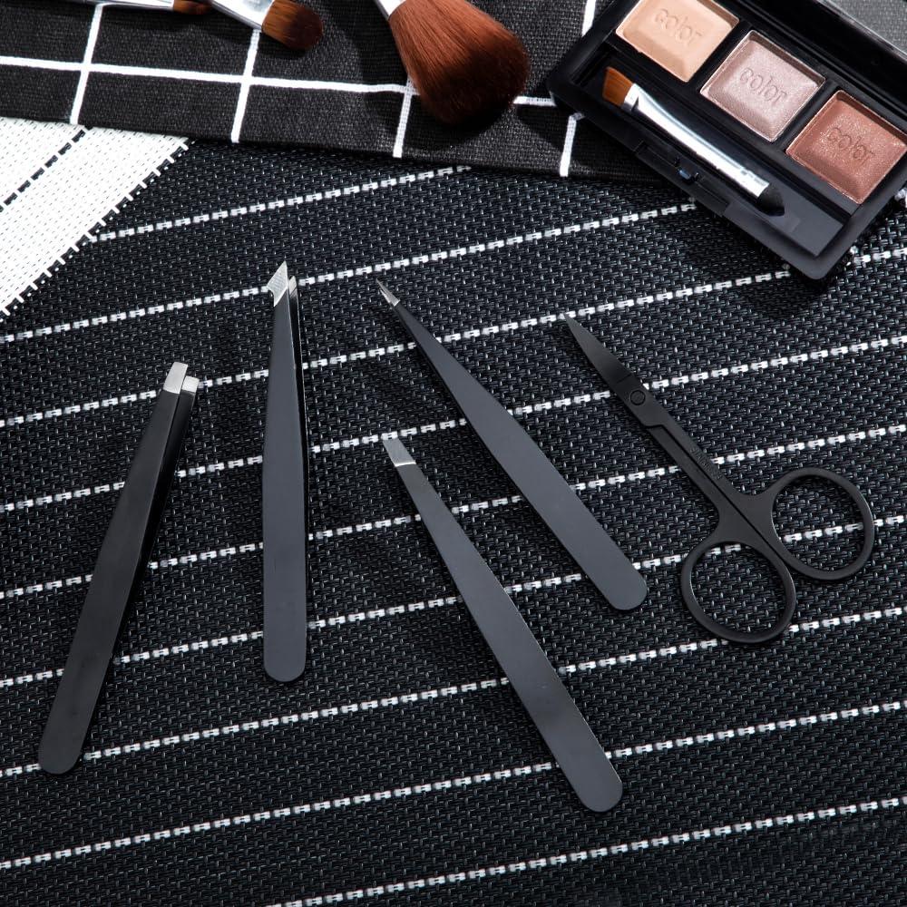 Juego de Pinzas de Acero Inoxidable Lin Kai 5 Piezas con Tijeras