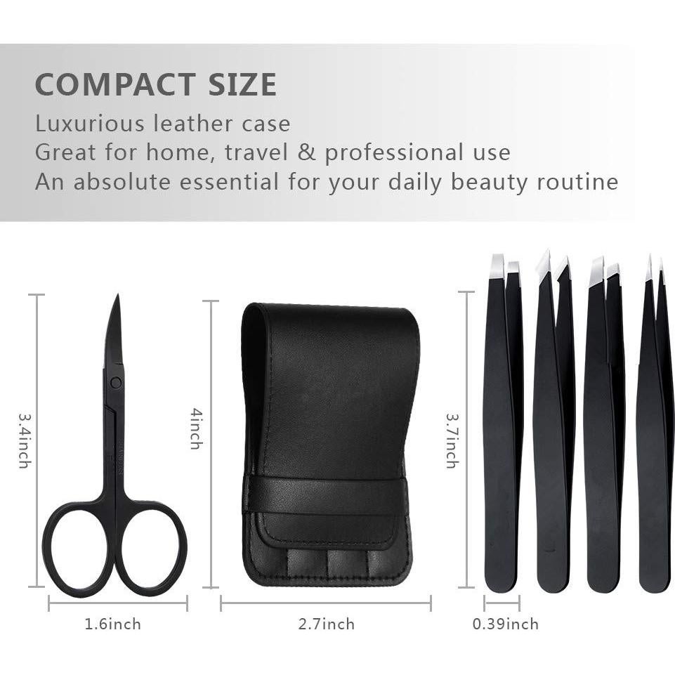 Juego de Pinzas de Acero Inoxidable Lin Kai 5 Piezas con Tijeras