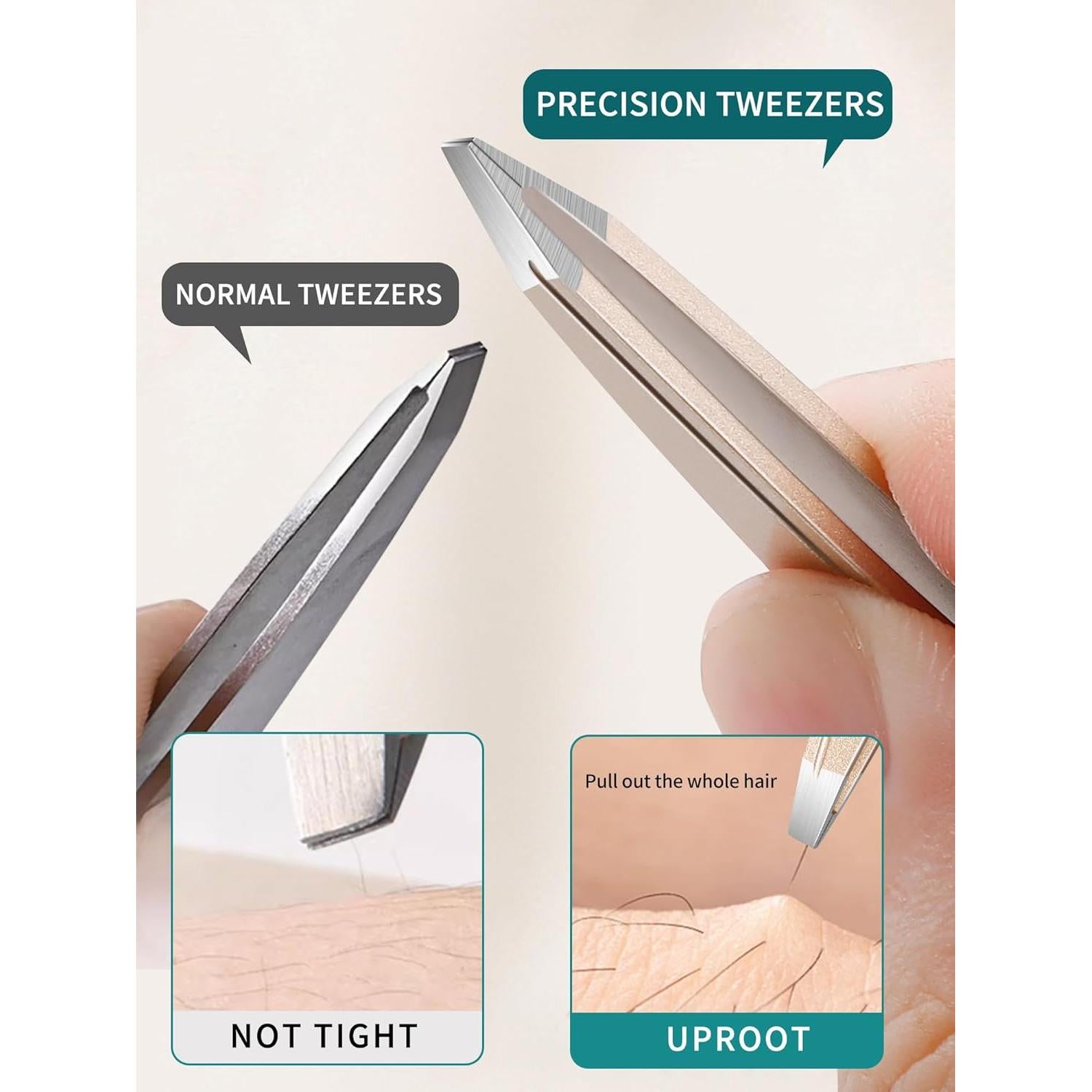 Juego de Pinzas de Acero Inoxidable Plys con Espejo - 4 Piezas