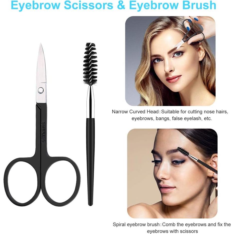 Juego de Pinzas UUBAAR 7 Piezas Acero Inoxidable Negro