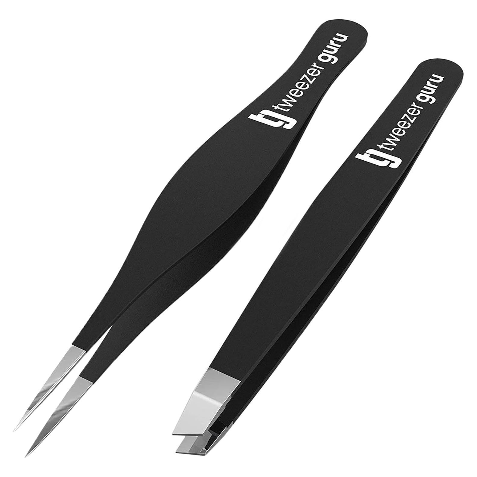 Pinzas de Precisión TWEEZER GURU - Juego de 2 Piezas Negro