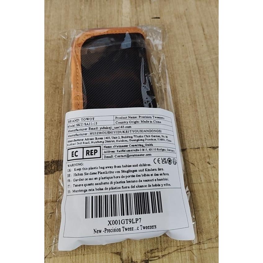 Pinzas de Precisión TOWOT 5 PCS Acero Inoxidable Curvadas