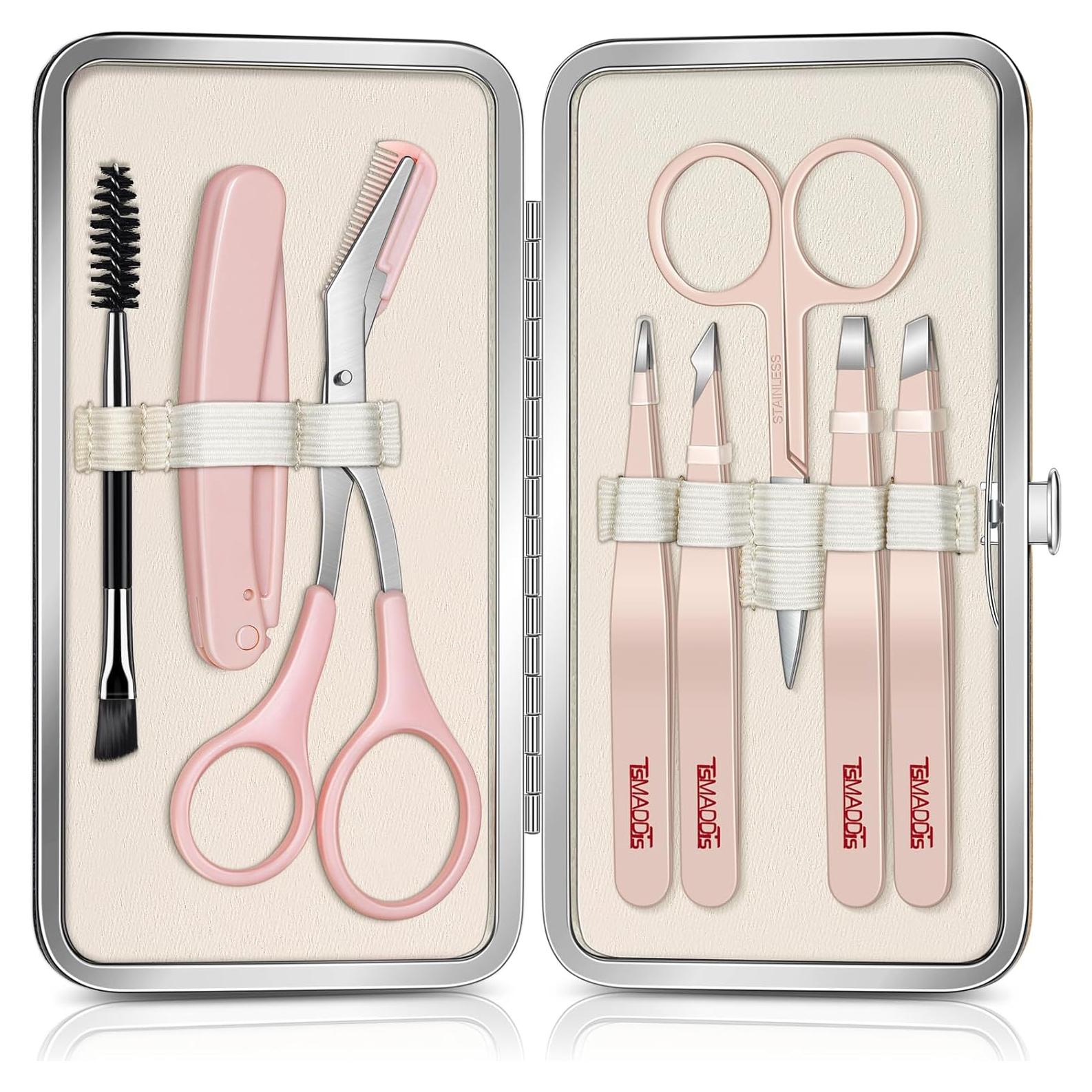 Kit de Cejas 8 en 1 TsMADDTs con Pinzas y Afeitadora
