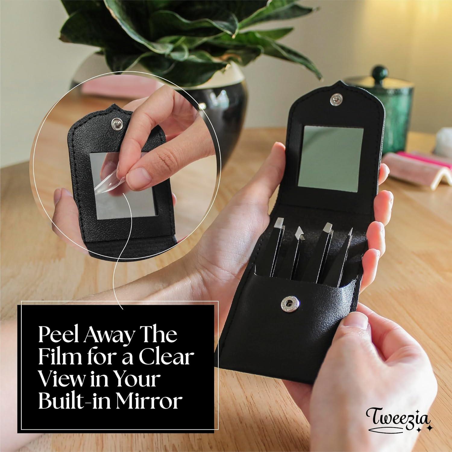 Juego de Pinzas de Acero Inoxidable TWEEZIA - 4 Puntas de Precisión