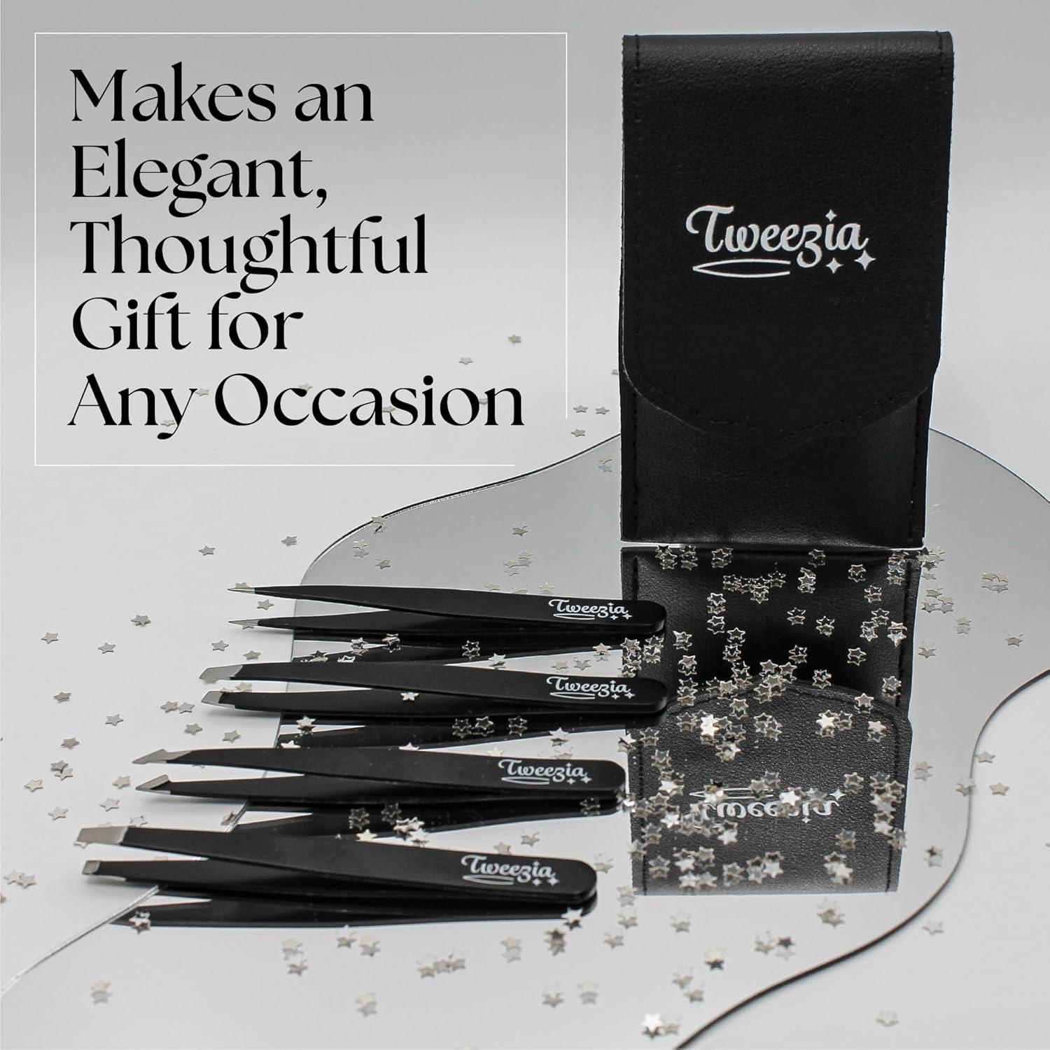 Juego de Pinzas de Acero Inoxidable TWEEZIA - 4 Puntas de Precisión