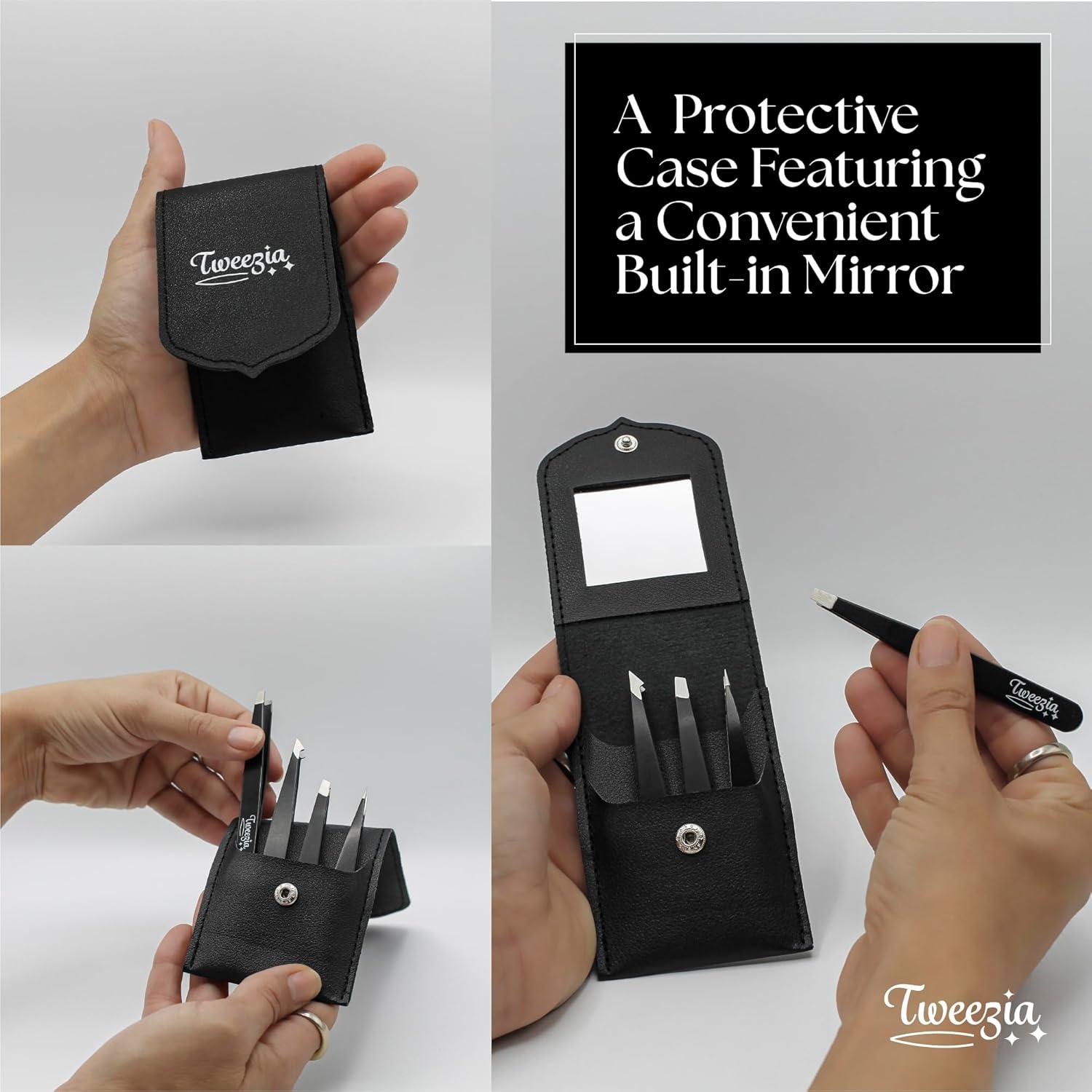 Juego de Pinzas de Acero Inoxidable TWEEZIA - 4 Puntas de Precisión