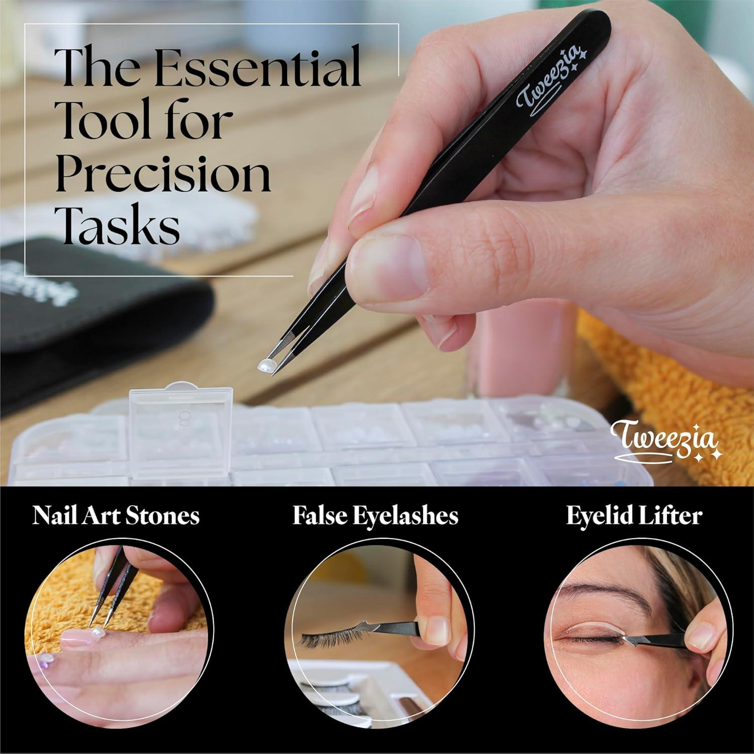 Juego de Pinzas de Acero Inoxidable TWEEZIA - 4 Puntas de Precisión