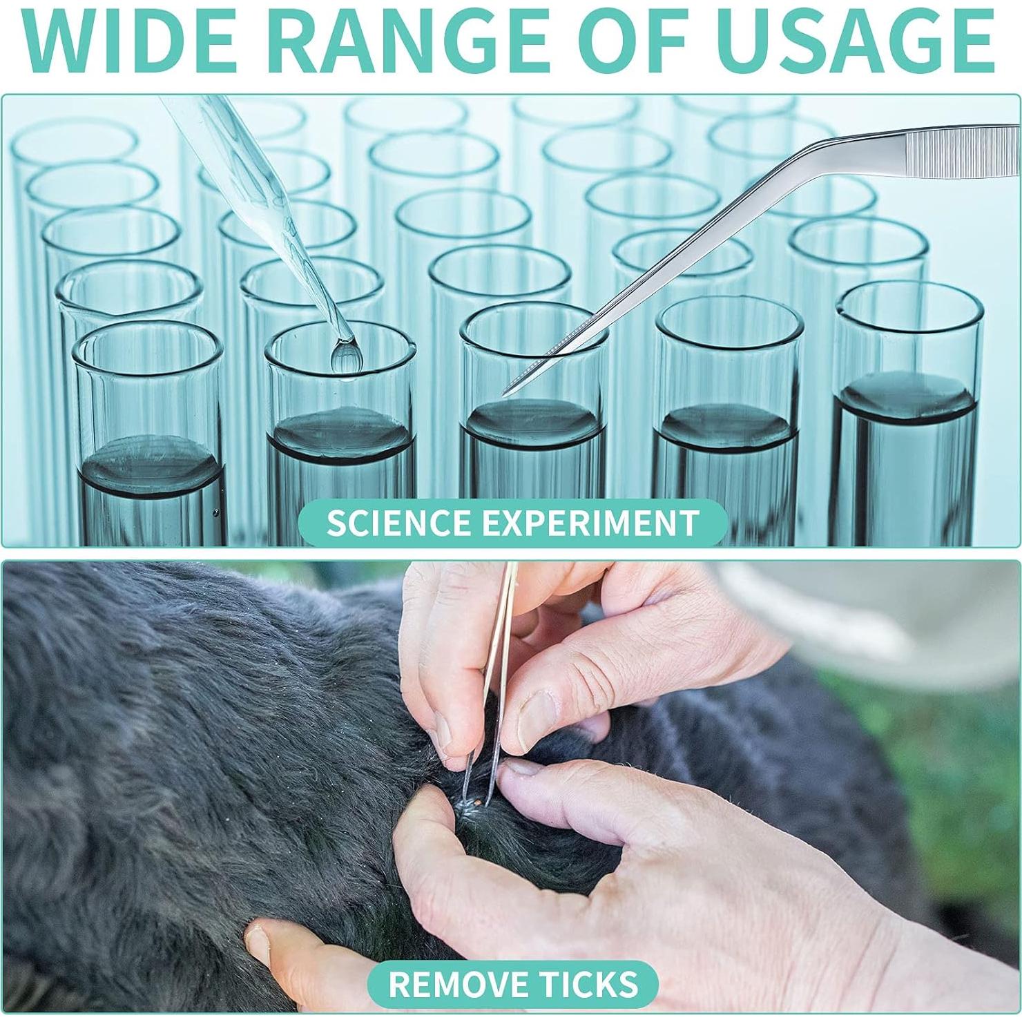 Juego de 8 Pinzas de Acero Inoxidable Honoson con Lupa