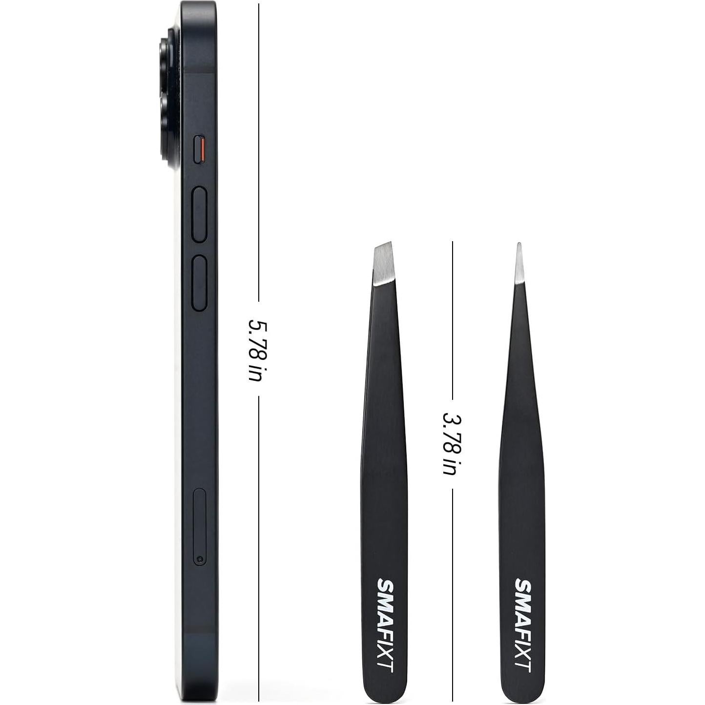 Juego de 2 Pinzas Smafixt de Acero Inoxidable para Vello Facial