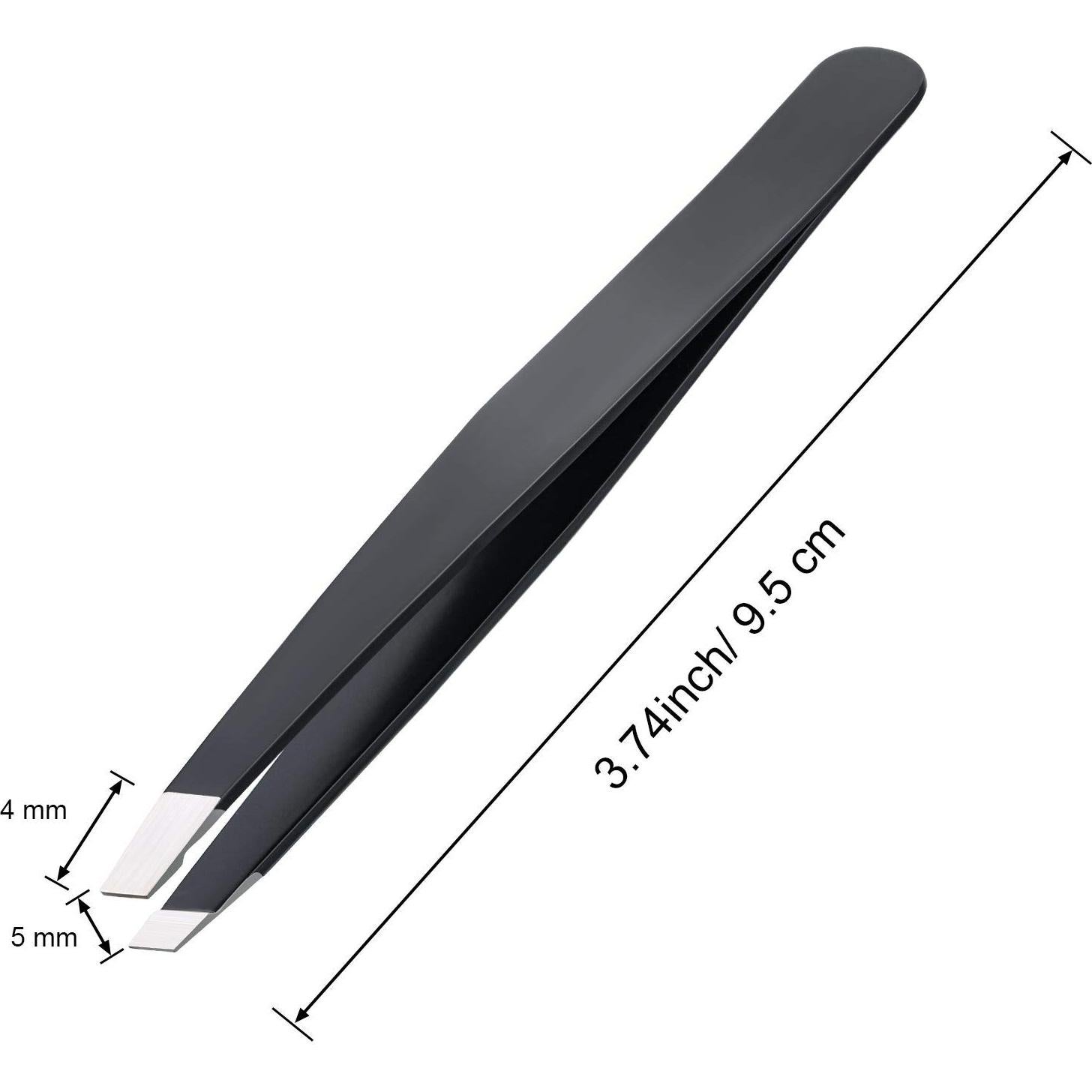 Juego de 12 Pinzas para Cejas Mudder de Acero Inoxidable Negro