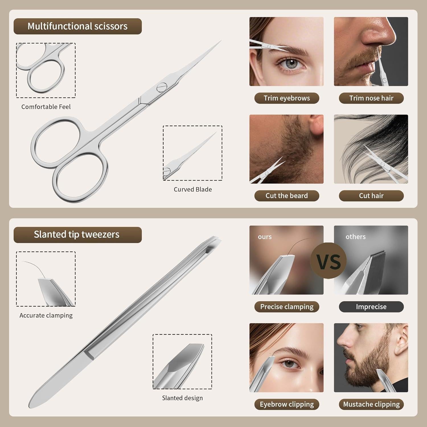 Kit de Manicura 9 en 1 Glamne con Estuche de Cuero