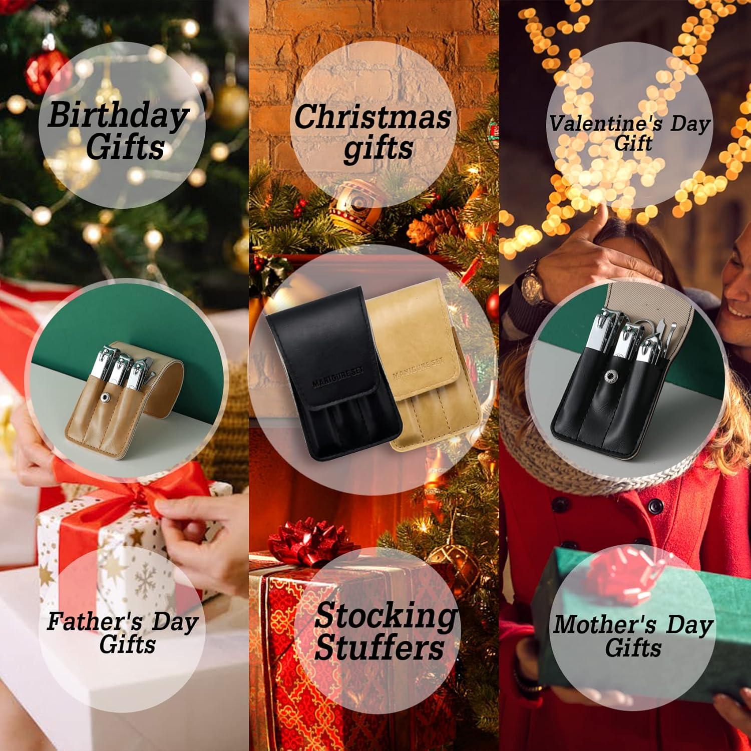 Juego de Cortauñas Atimier 6 Piezas Acero Inoxidable Beige