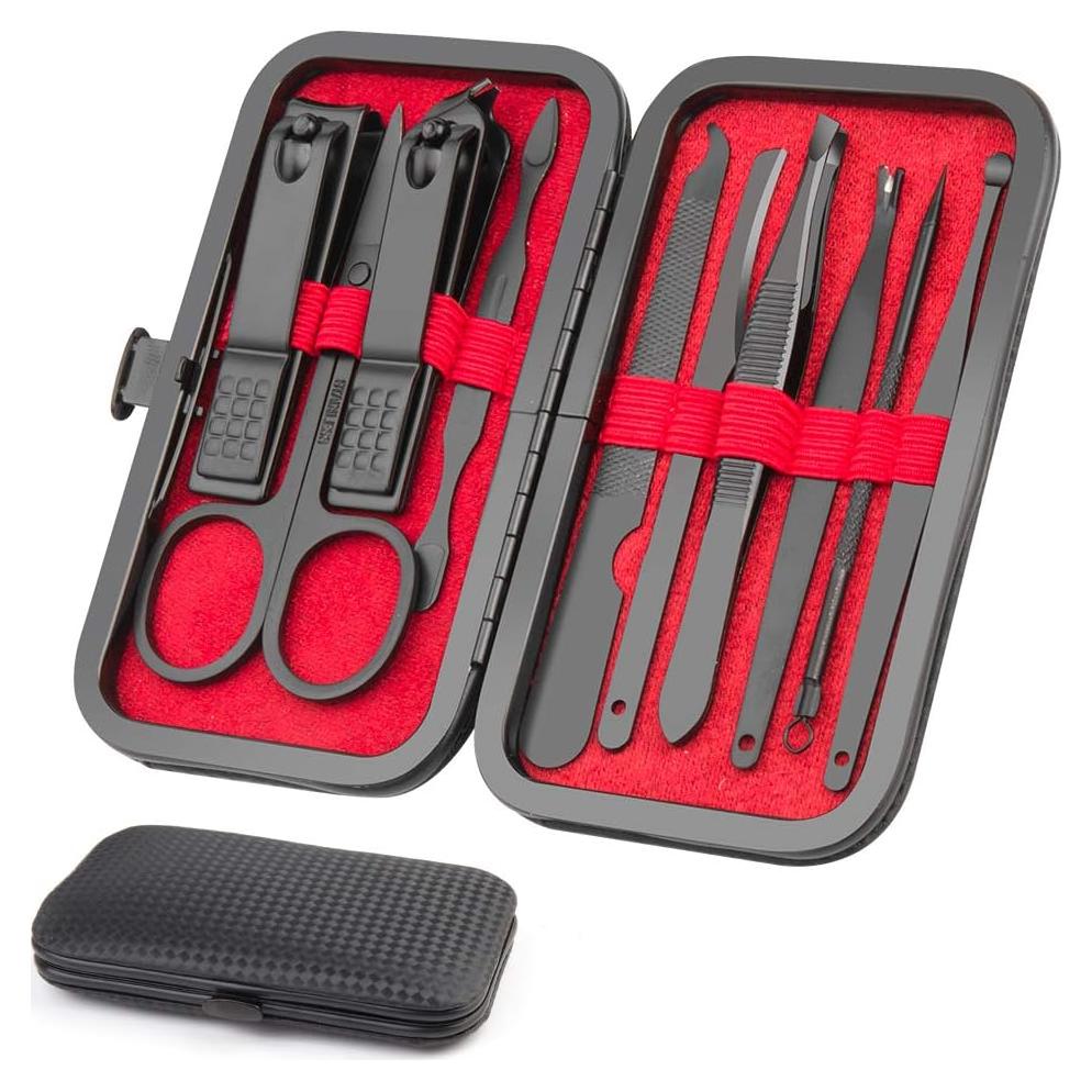 Kit de Manicura OKOM 10 Piezas Acero Inoxidable Antideslizante