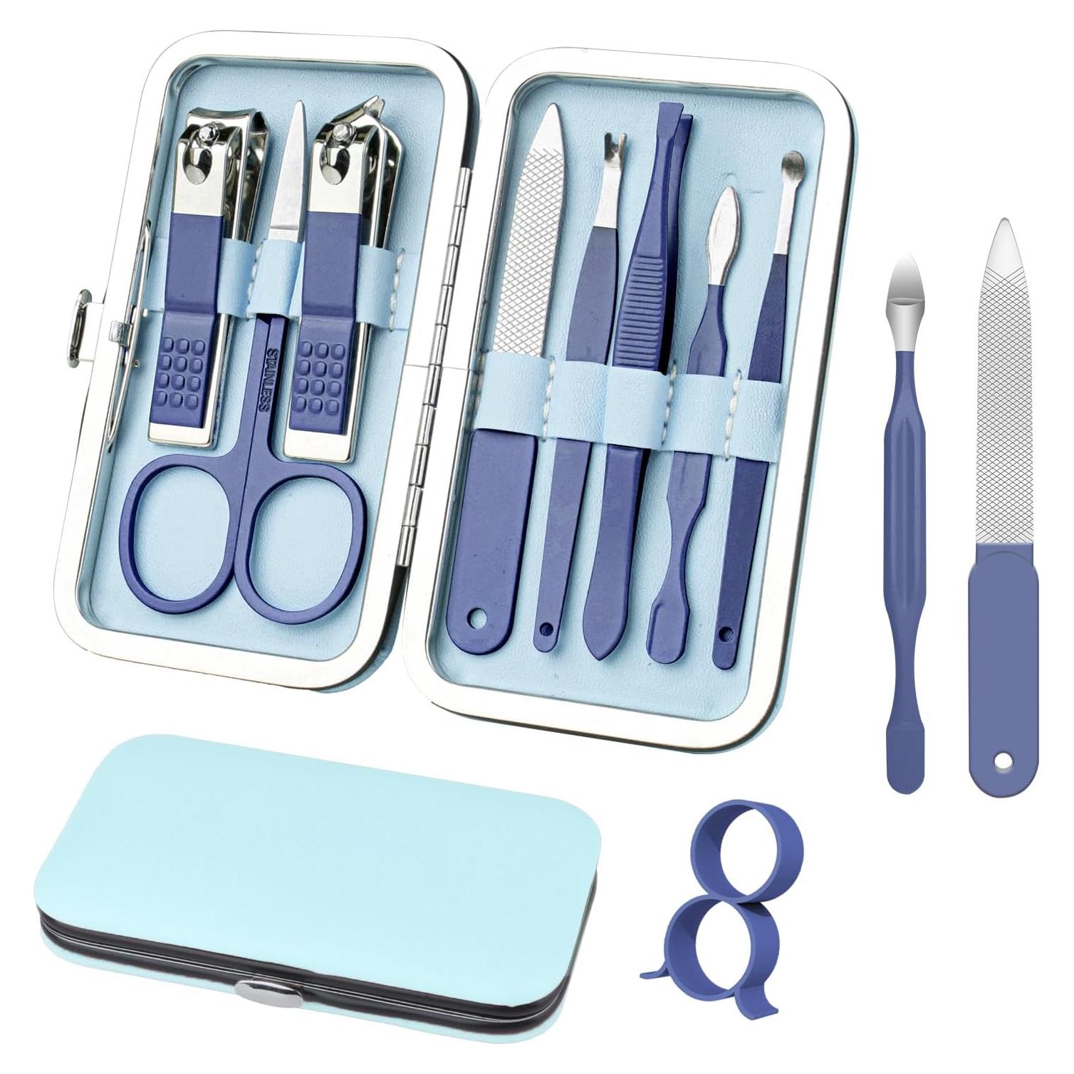 Juego de Manicura 8 en 1 RedFlow - Set Profesional Azul