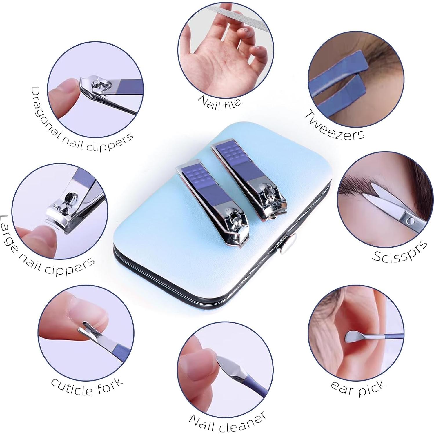 Juego de Manicura 8 en 1 RedFlow - Set Profesional Azul