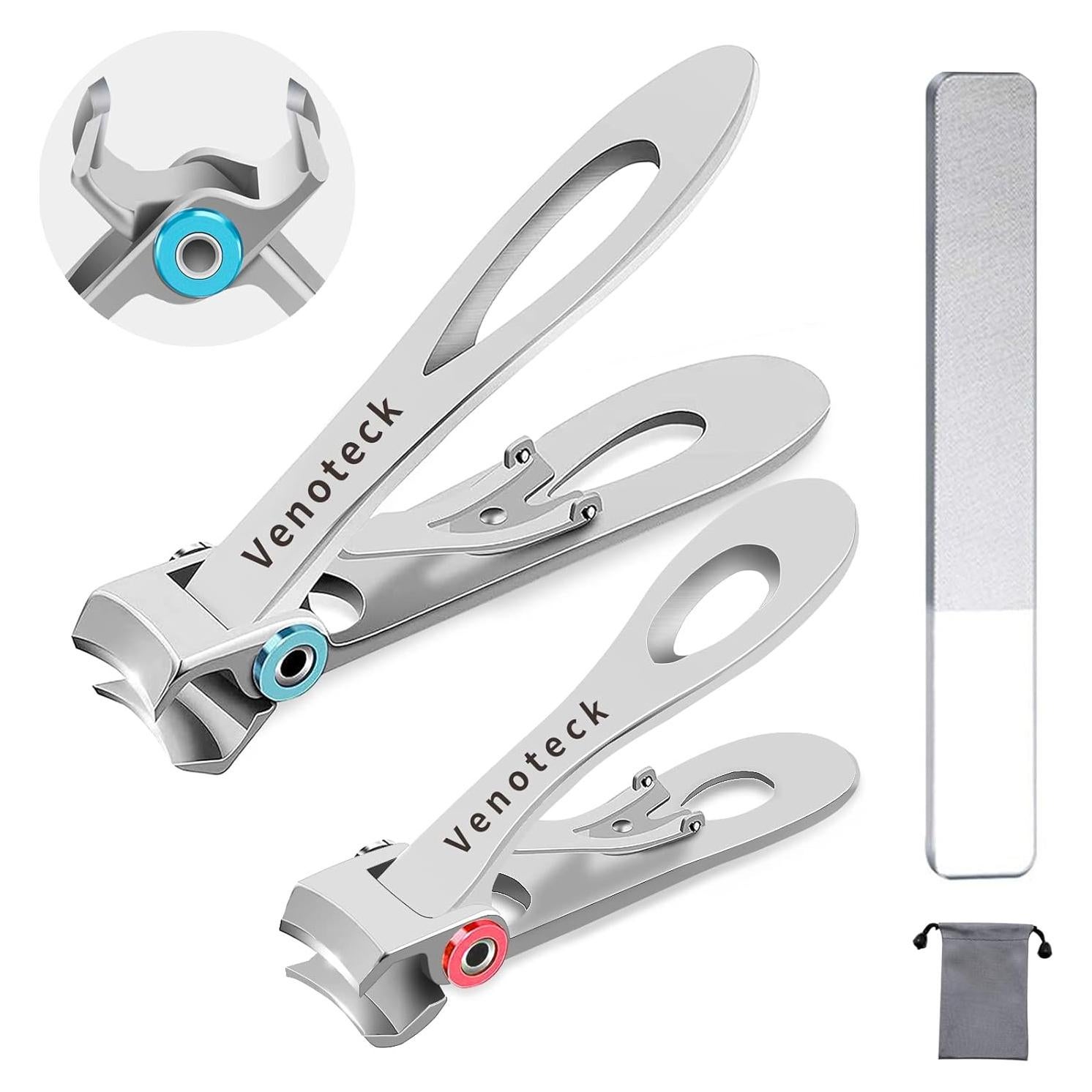 Juego de Cortauñas Venoteck - 2 Tamaños para Uñas Gruesas