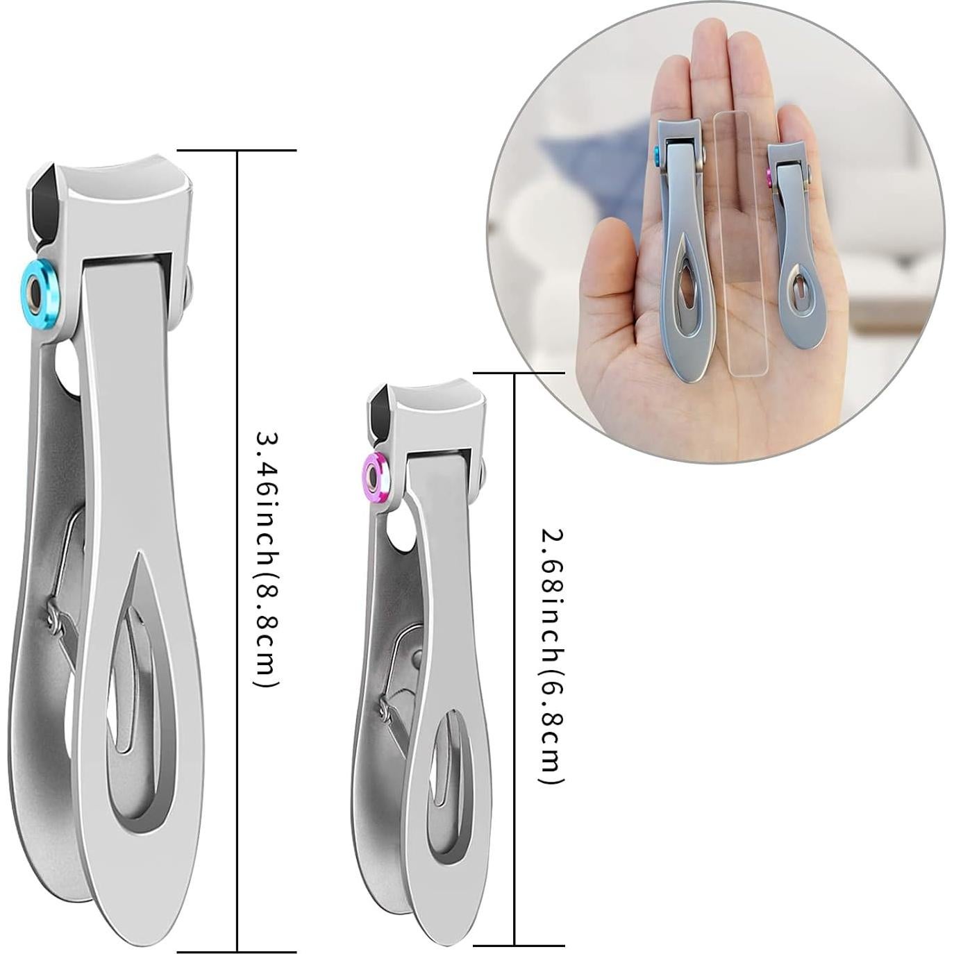 Juego de Cortauñas Venoteck - 2 Tamaños para Uñas Gruesas