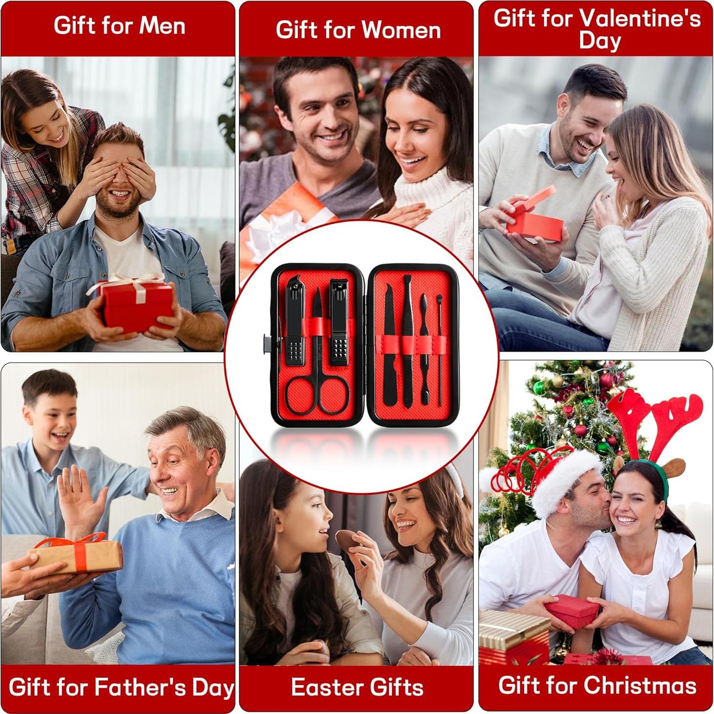 Kit de Manicura 7 en 1 Lhocm para Hombres con Estuche