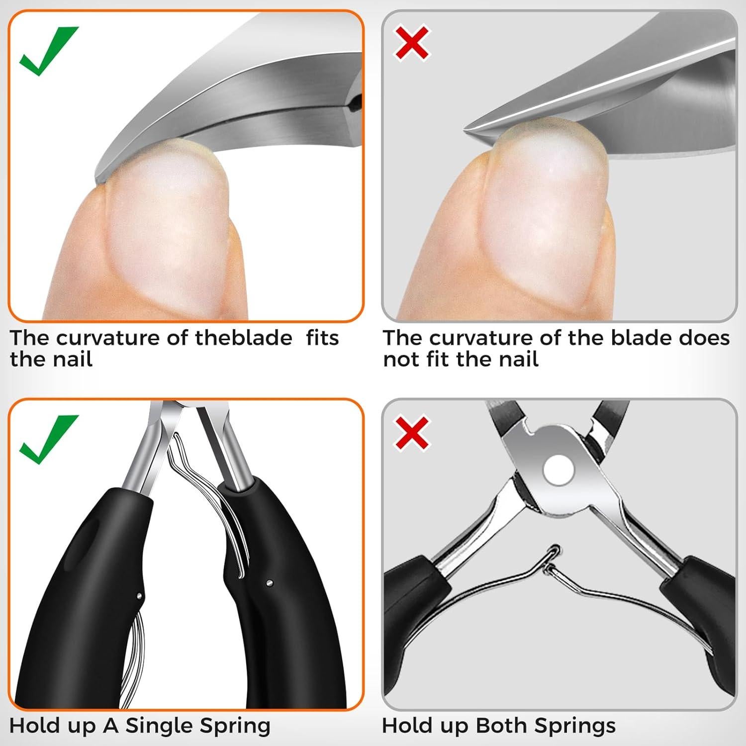 Cortauñas DRMODE para Uñas Gruesas y Encarnadas - Apertura Ancha