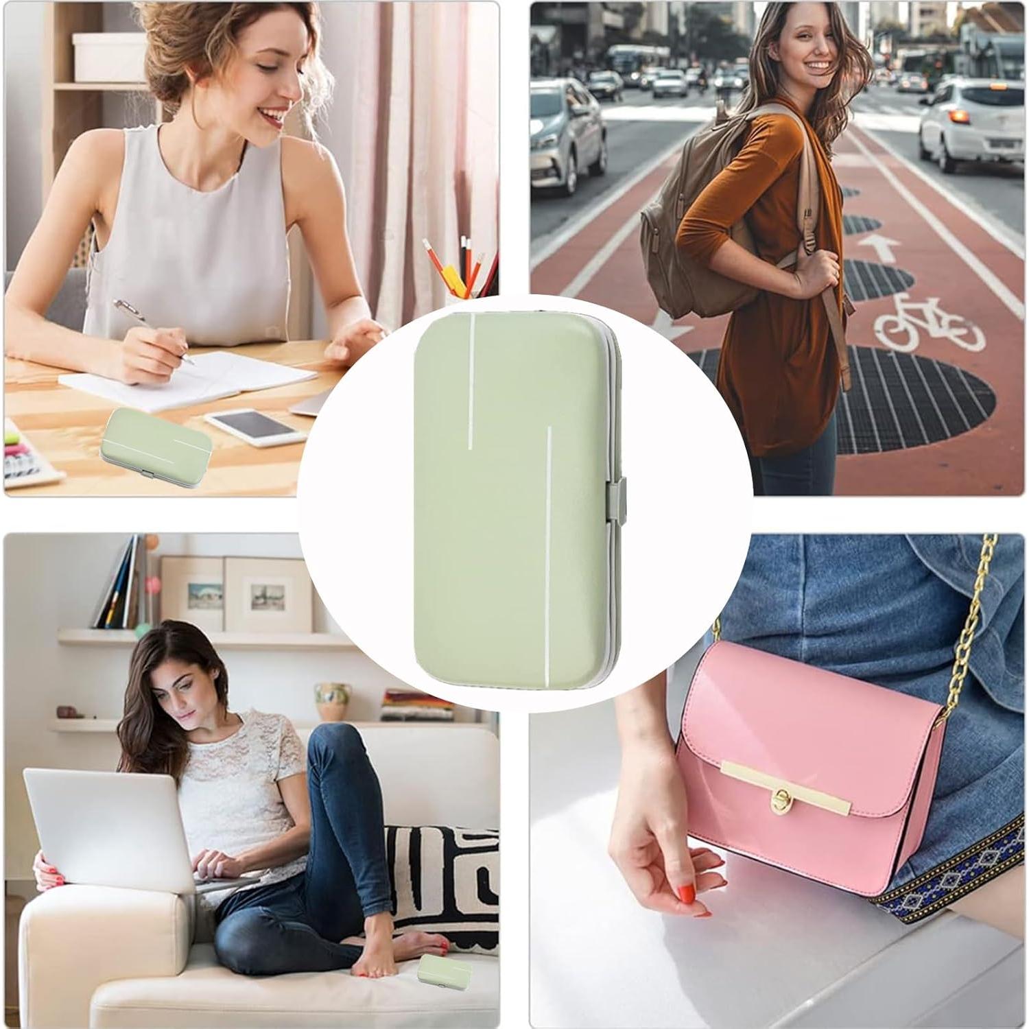 Juego de Manicura 7 Piezas Feiworui con Estuche Verde