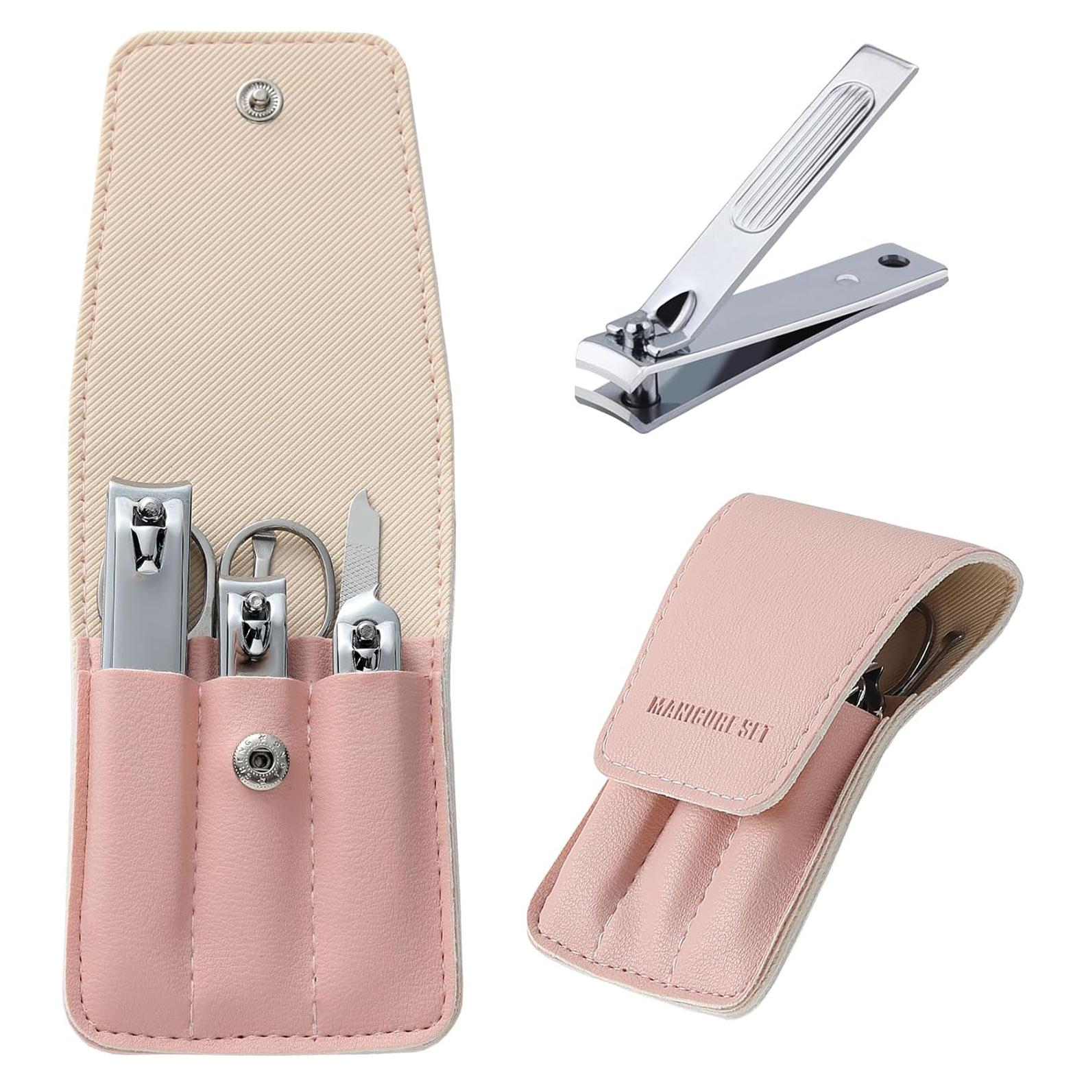 Juego de Cortauñas Atimier 6 Piezas Estuche Rosa