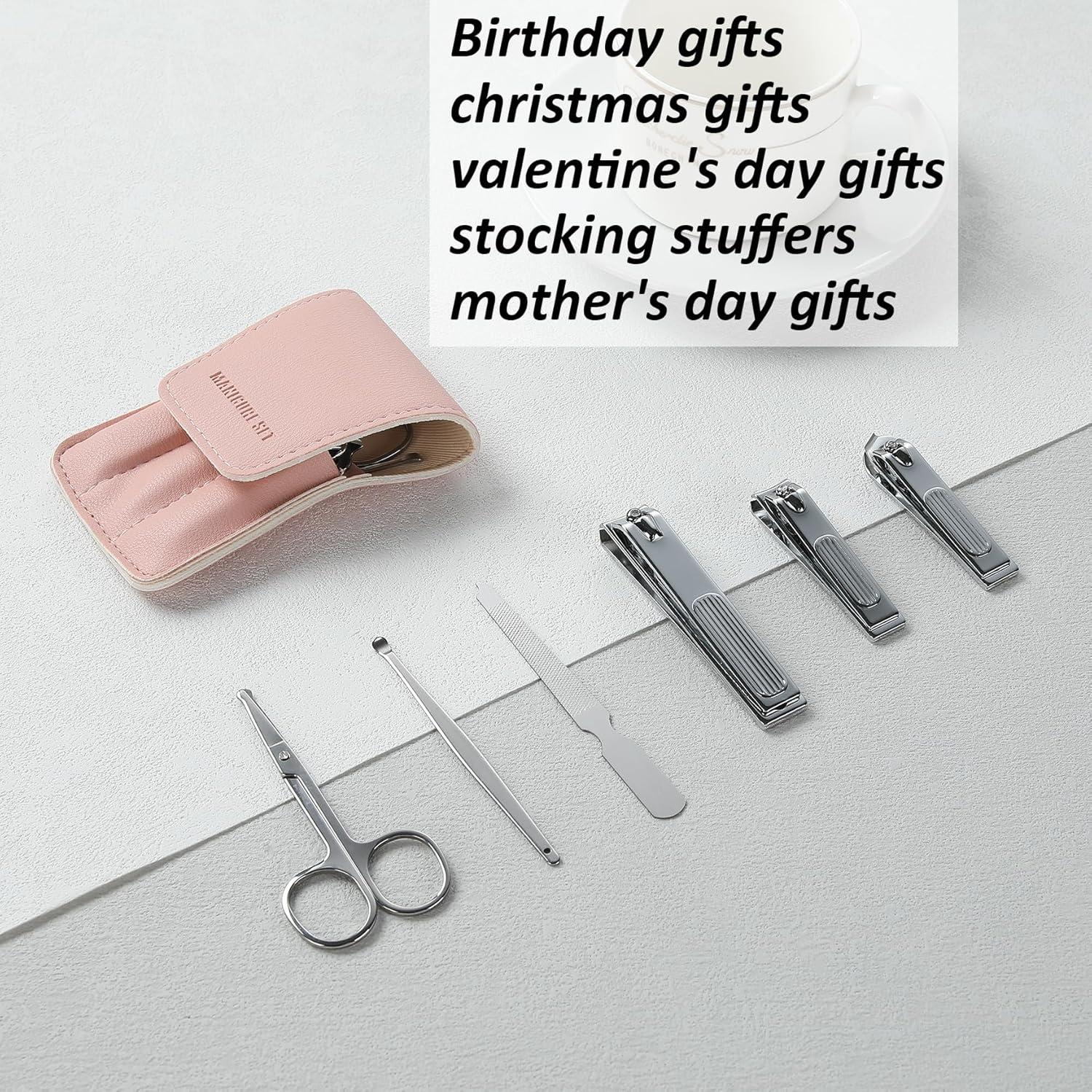 Juego de Cortauñas Atimier 6 Piezas Estuche Rosa