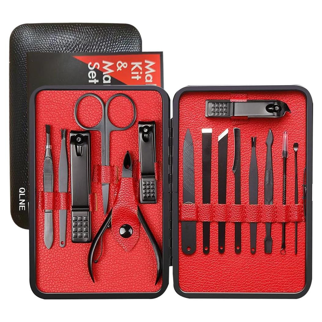 Kit de Cortauñas QLNE de Acero Inoxidable 15 Piezas