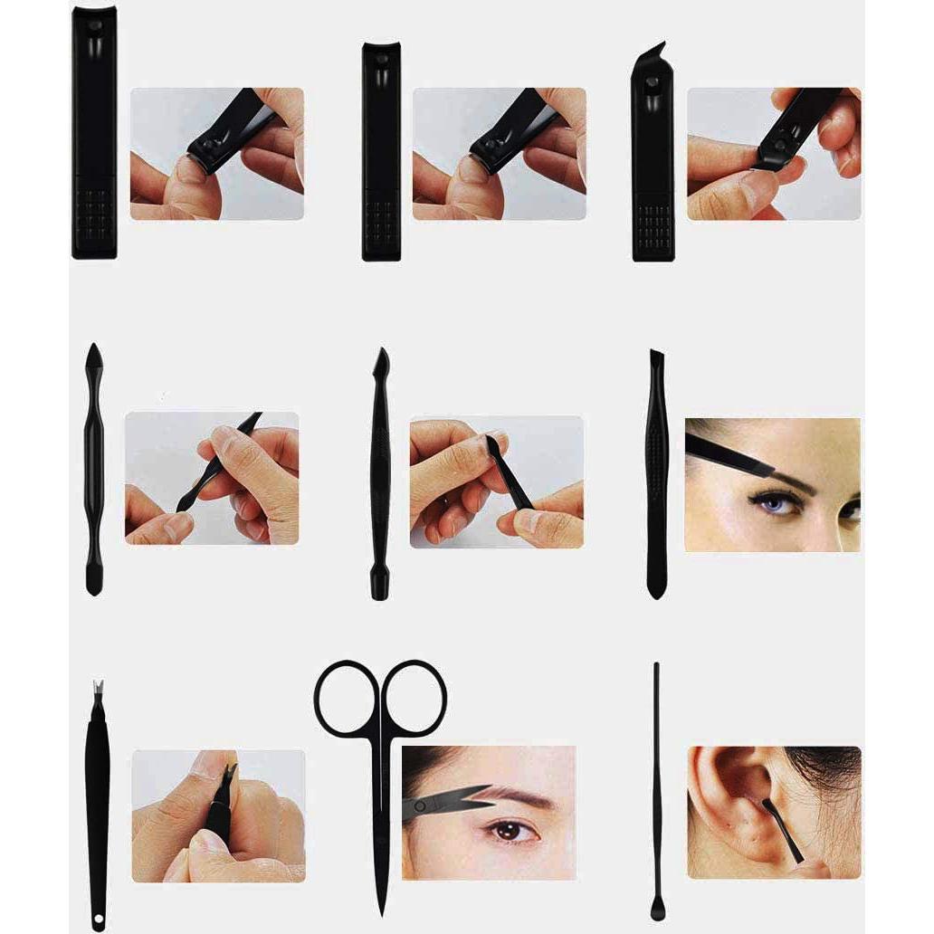 Kit de Cortauñas QLNE de Acero Inoxidable 15 Piezas