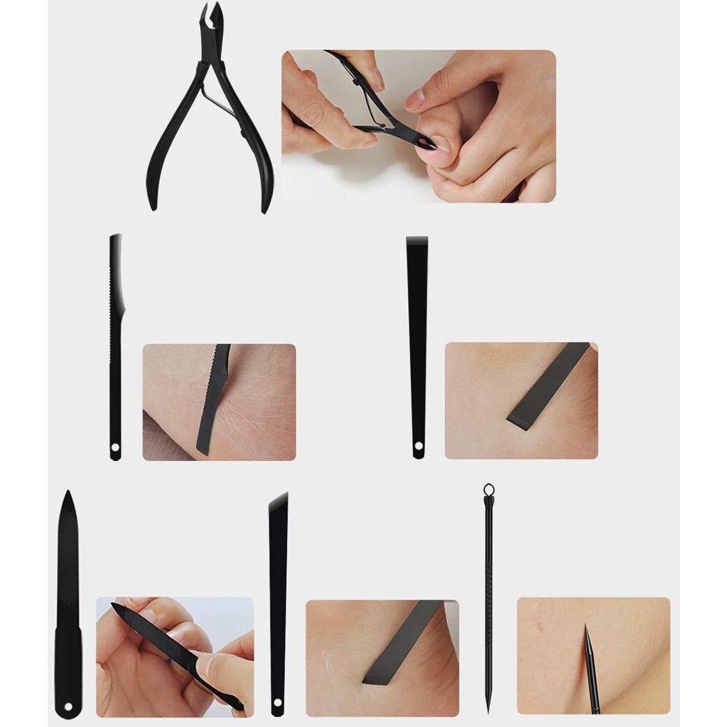 Kit de Cortauñas QLNE de Acero Inoxidable 15 Piezas