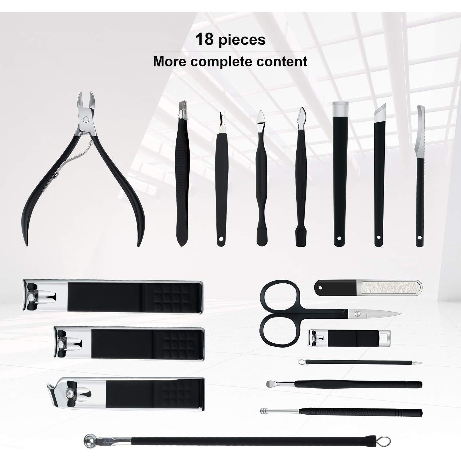 Kit de Manicura Profesional Keiby Citom 18 Piezas Acero Inoxidable Rosa