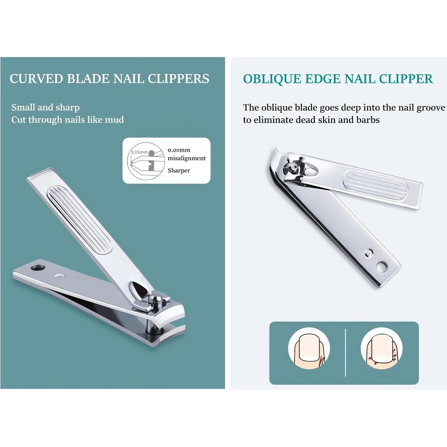 Juego de Cortauñas NEMIBAD 6 Piezas Acero Inoxidable Viaje