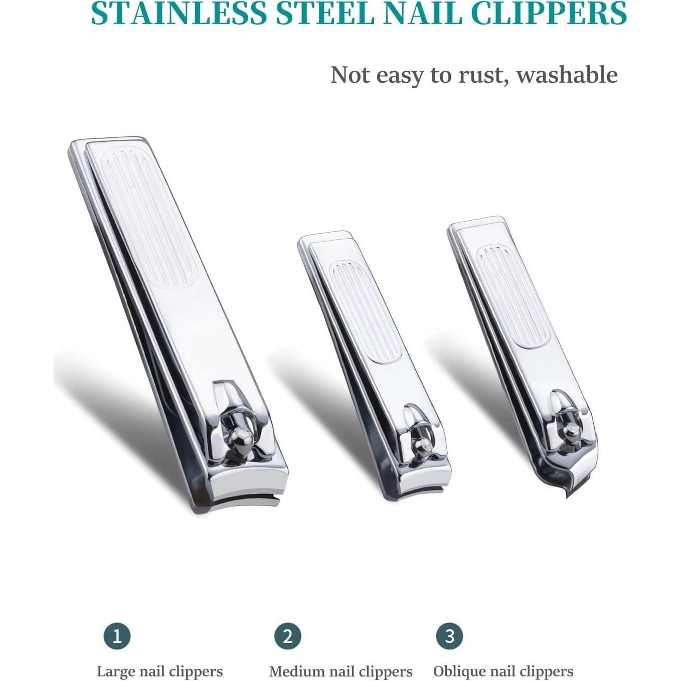 Juego de Cortauñas NEMIBAD 6 Piezas Acero Inoxidable Viaje