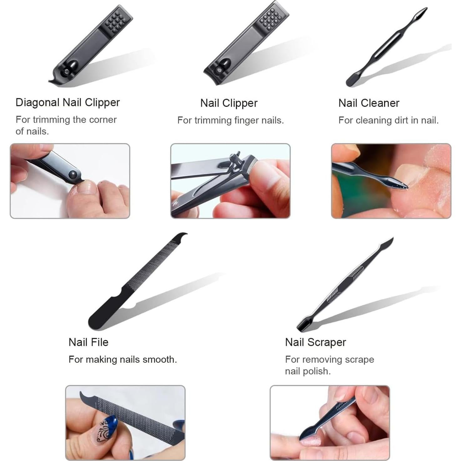 Set de Cortauñas Profesional FIXBODY 10 Piezas Manicura y Pedicura