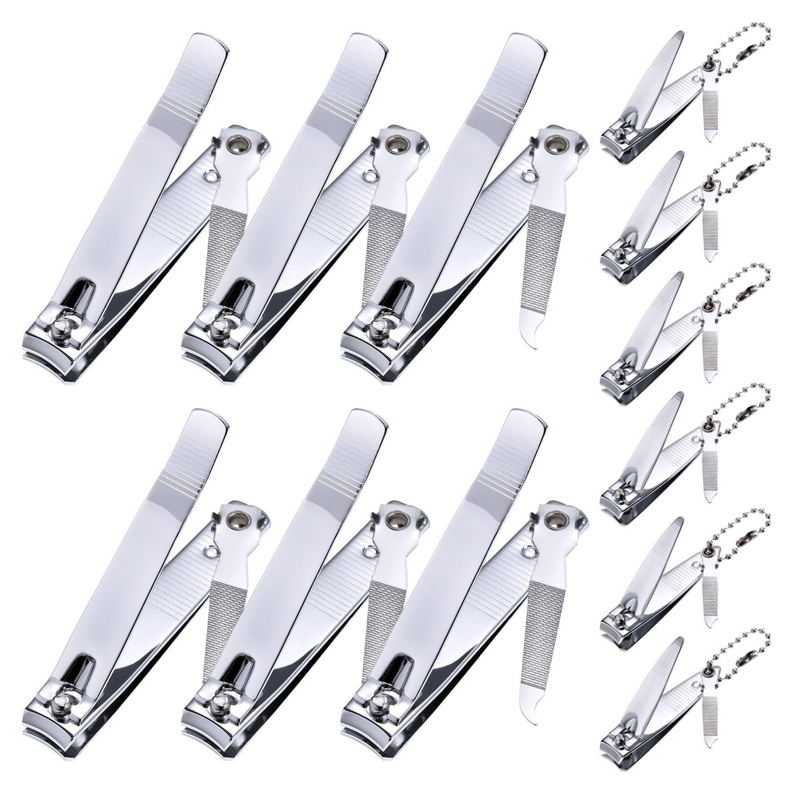 Set de 12 Cortauñas de Acero Inoxidable Bememo Plata