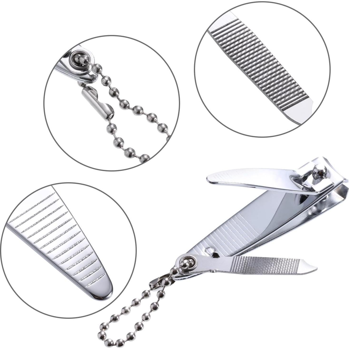 Set de 12 Cortauñas de Acero Inoxidable Bememo Plata