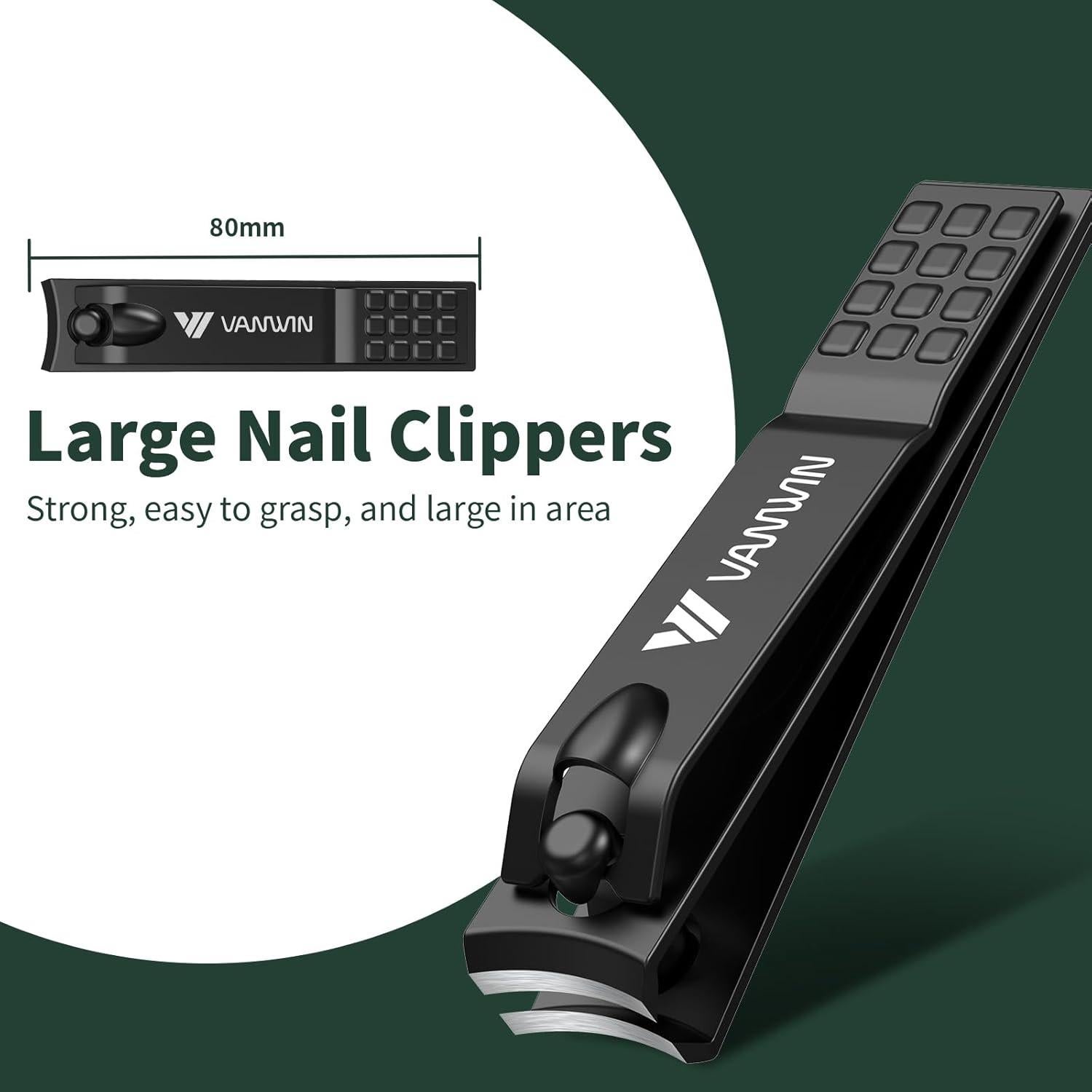 Set de Cortauñas VANWIN 4 Piezas Acero Inoxidable Negro