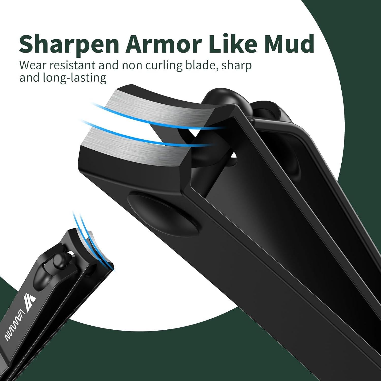 Set de Cortauñas VANWIN 4 Piezas Acero Inoxidable Negro