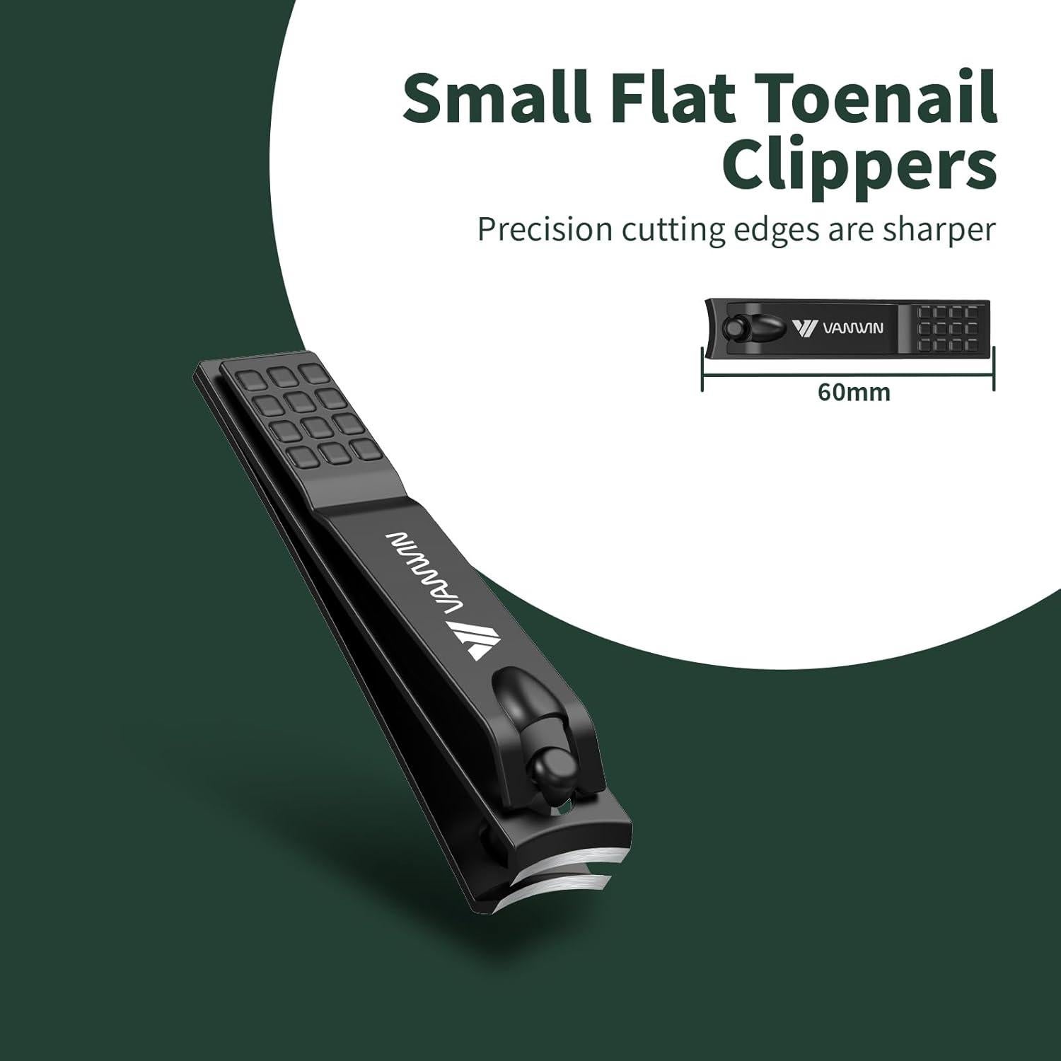 Set de Cortauñas VANWIN 4 Piezas Acero Inoxidable Negro