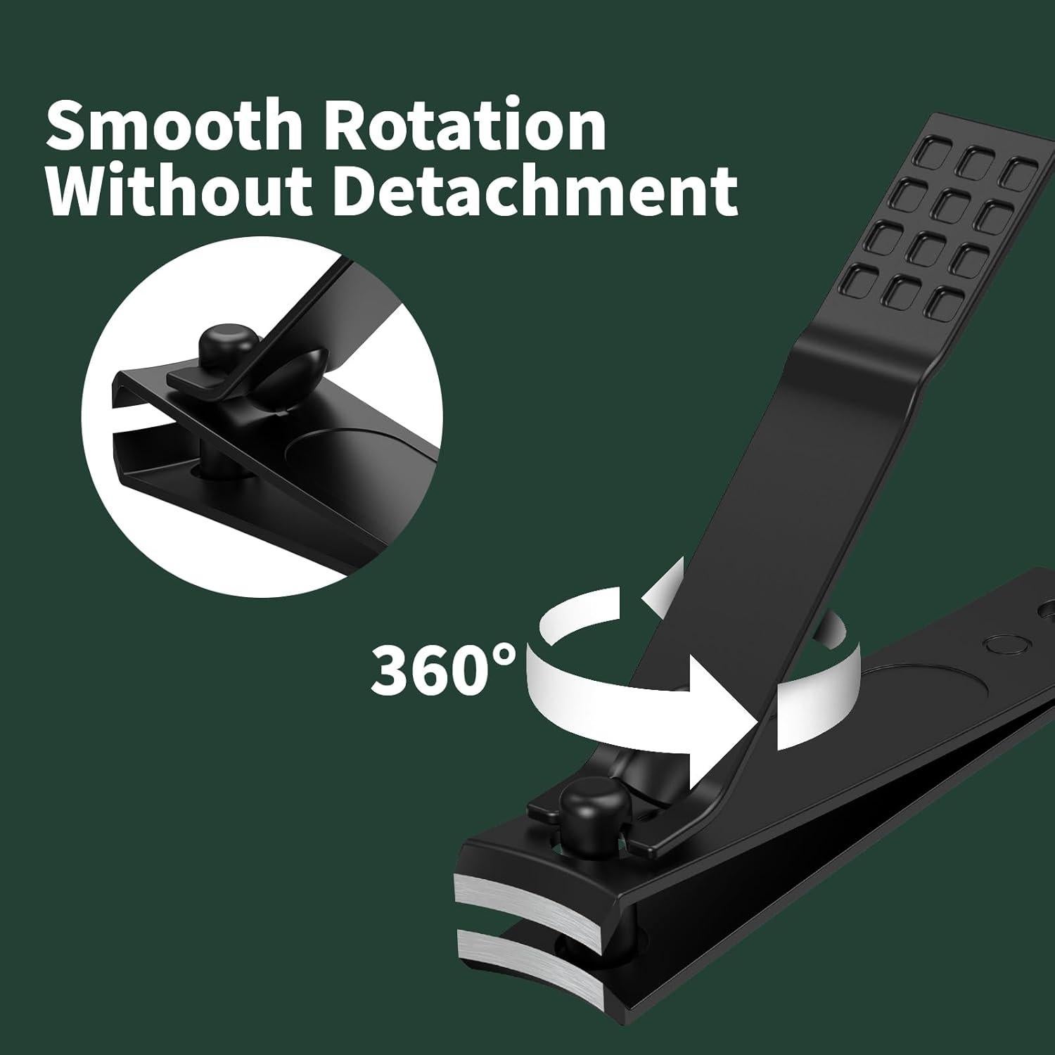 Set de Cortauñas VANWIN 4 Piezas Acero Inoxidable Negro