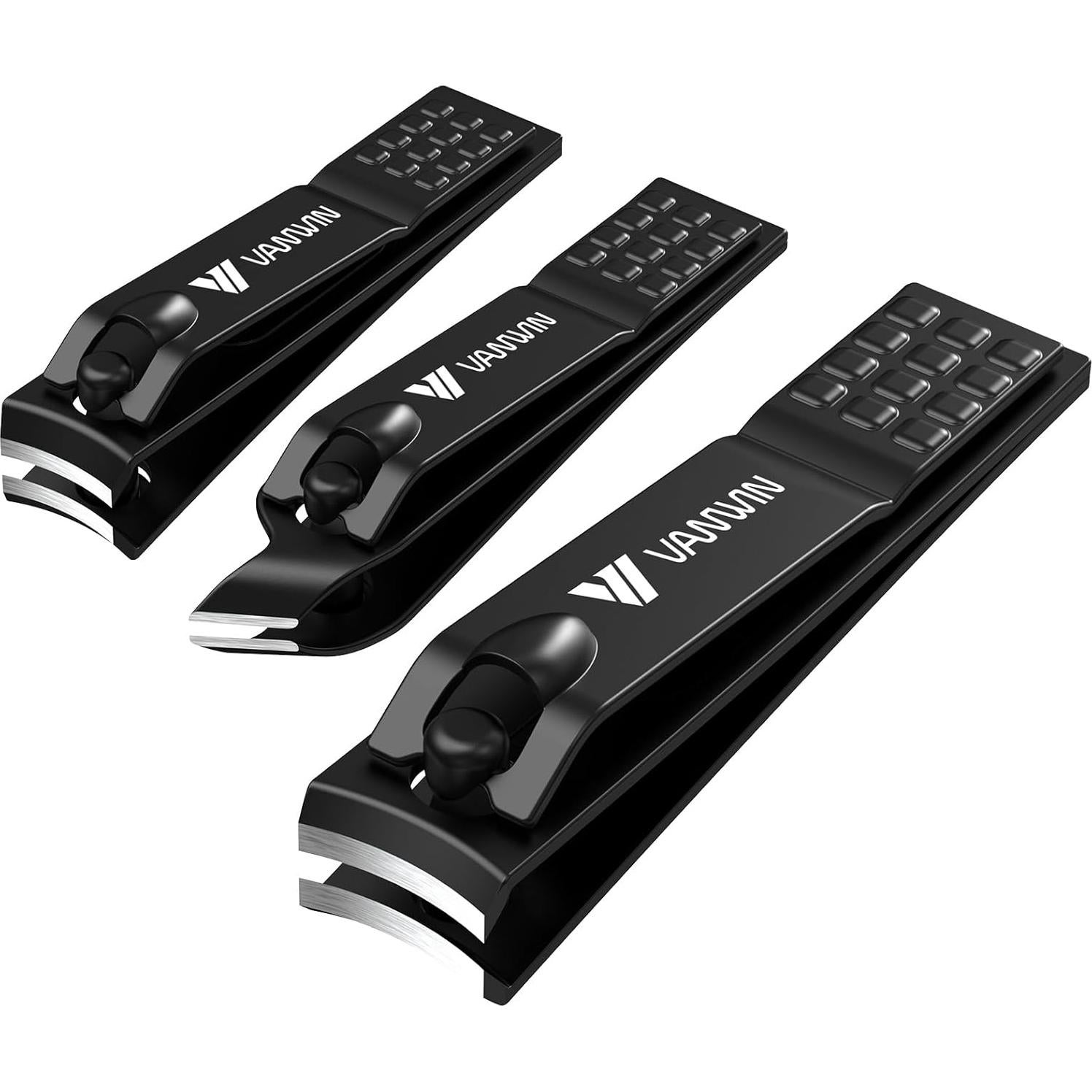 Set de Cortauñas VANWIN 4 Piezas Acero Inoxidable Negro