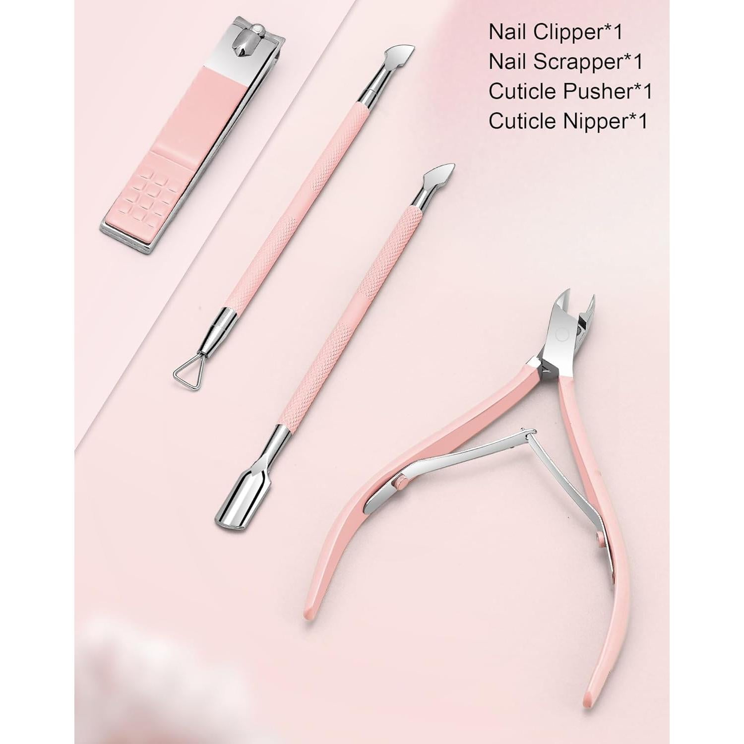 Kit de Cortadores de Cutículas Difenni 4 Piezas Profesional