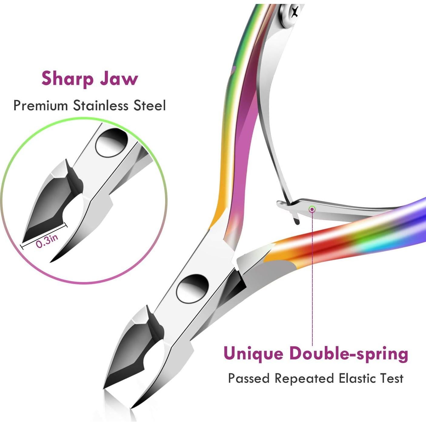 Kit de Recortador de Cutículas XUNXMAS Acero Inoxidable 5 en 1