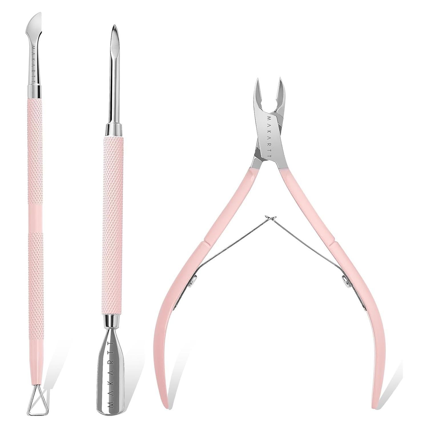 Kit de Manicura 3 en 1 Makartt - Cortador y Empujador de Cutículas