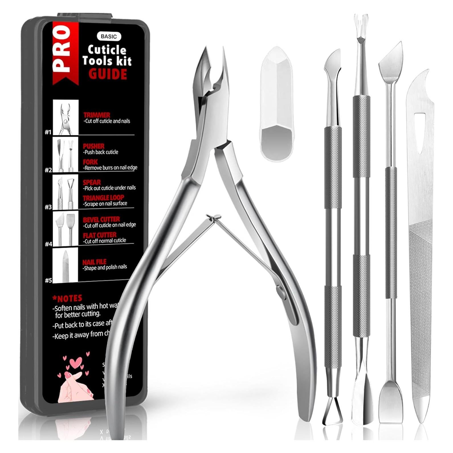 Kit de Recortadores de Cutículas Cbiumpro 5 Piezas Acero Inoxidable