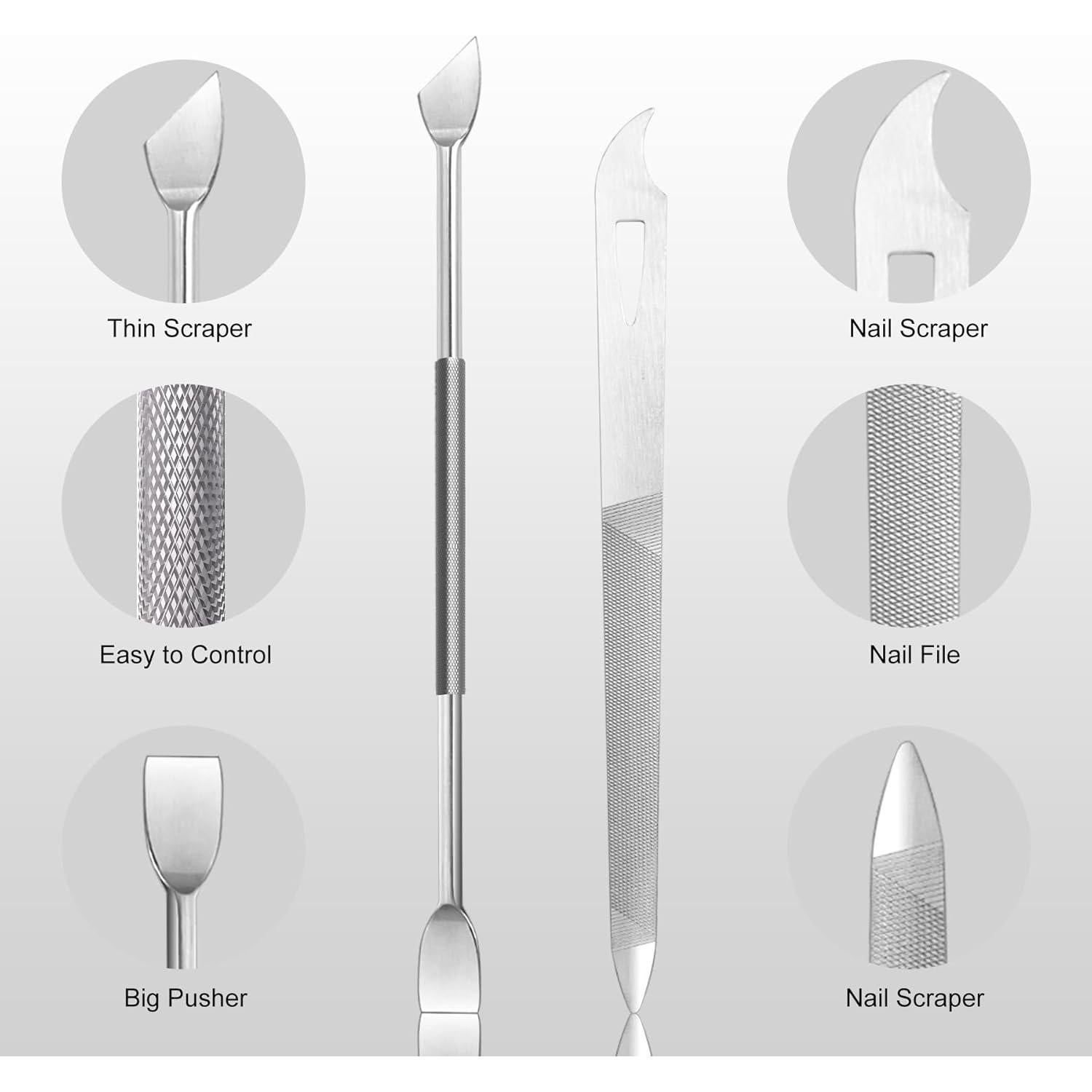 Kit de Recortadores de Cutículas Cbiumpro 5 Piezas Acero Inoxidable