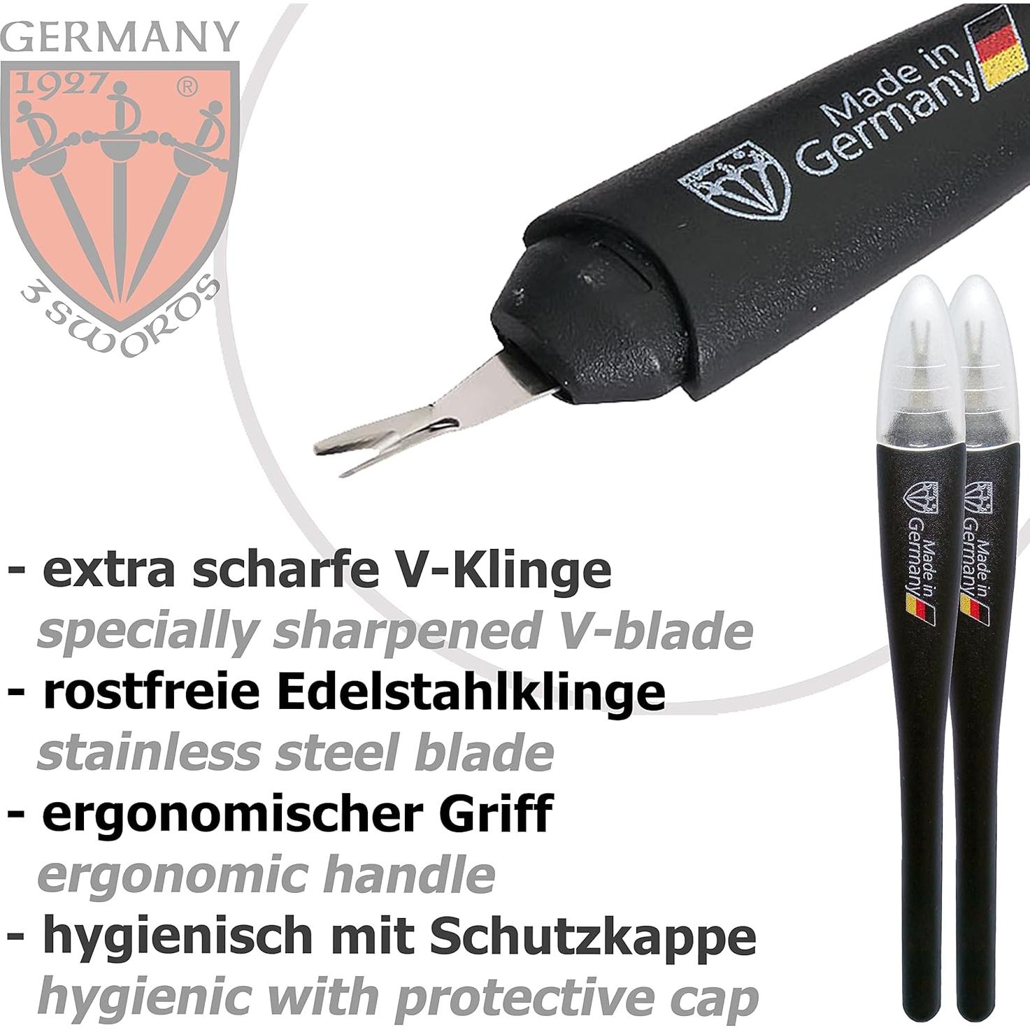 Cuchillo de Cutícula 3 Espadas Alemania - 2 Piezas Profesional
