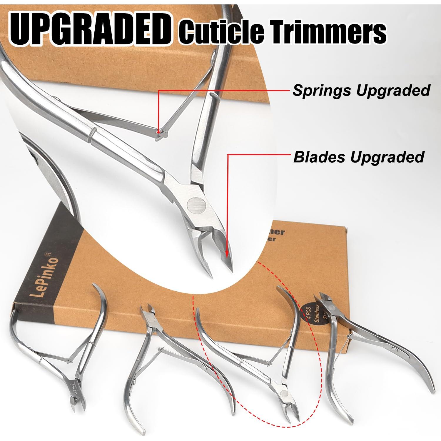 Kit de Cortadores de Cutículas LePinko 4 Piezas Afilados
