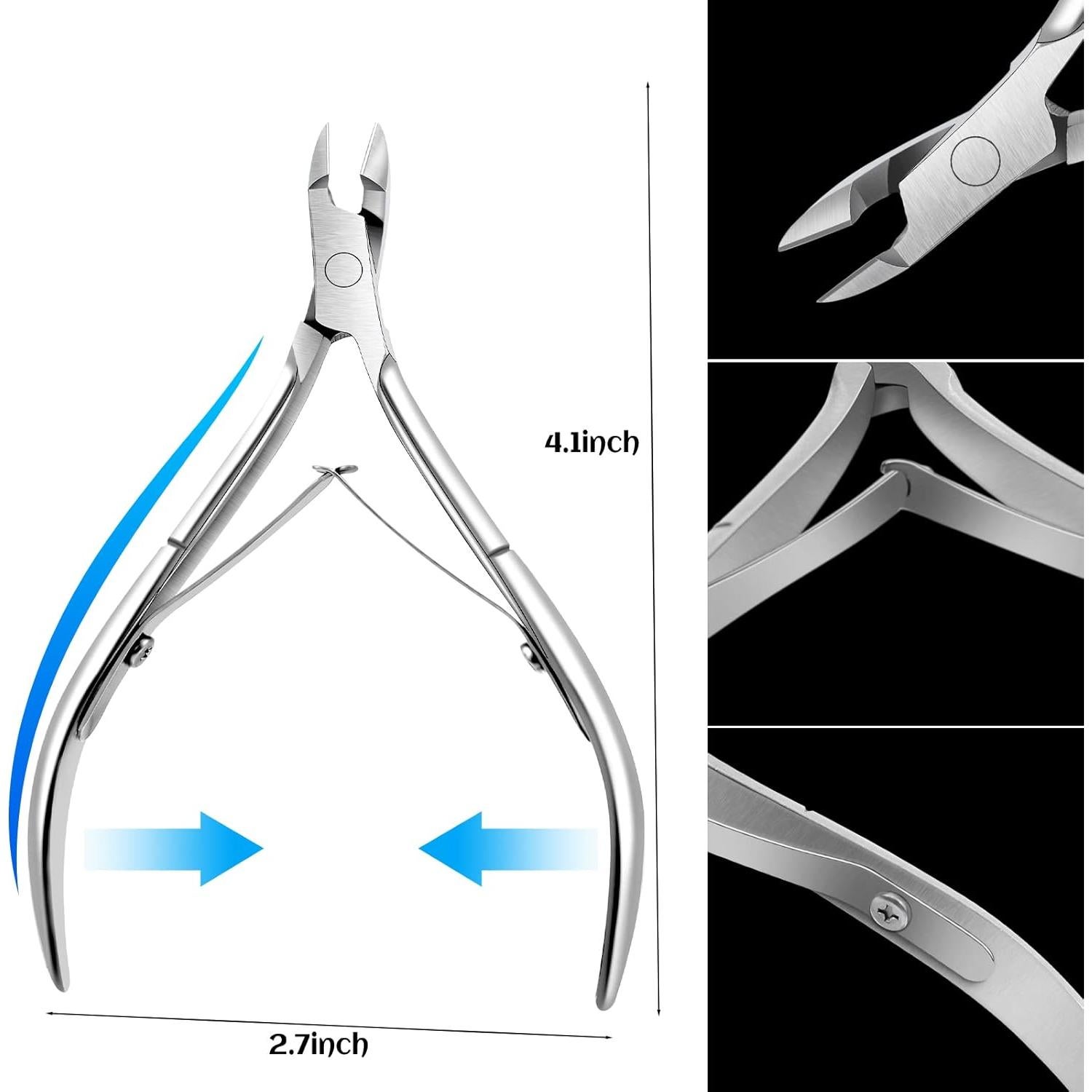8 Cortadores de Cutículas de Acero Inoxidable Janpin
